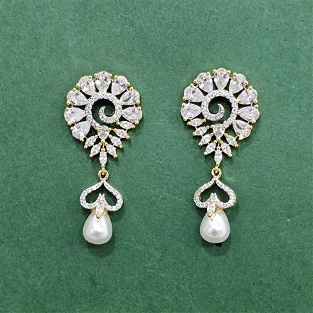 Cz Classic Earring With 2 Tone Plating