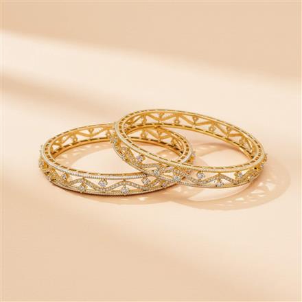 Cz Classic Bangles With 2 Tone Plating
