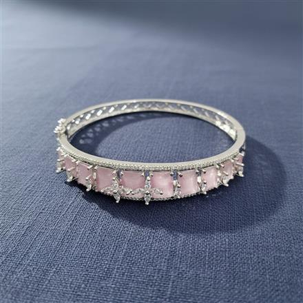 Cz Classic Kada With Rhodium Plating