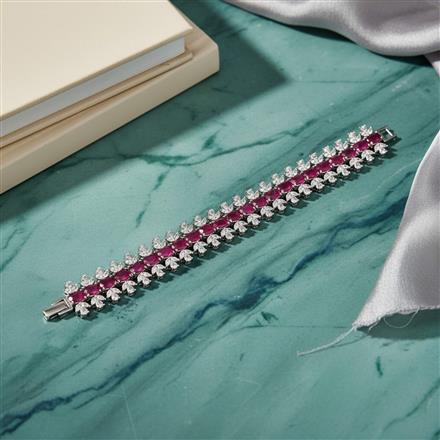 Cz Classic Bracelet With Rhodium Plating