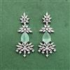Cz Classic Earring With Rhodium Plating