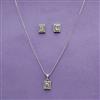 Cz Delicate Pendant Set With Rhodium Plating