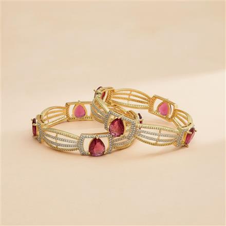 Cz Classic Bangles With 2 Tone Plating
