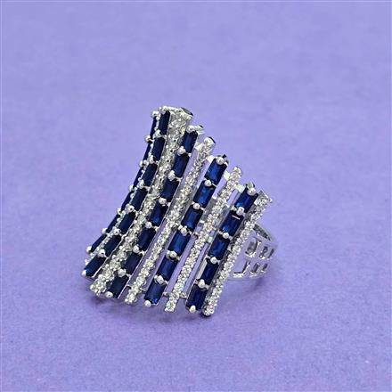 Cz Adjustable Ring With Rhodium Plating