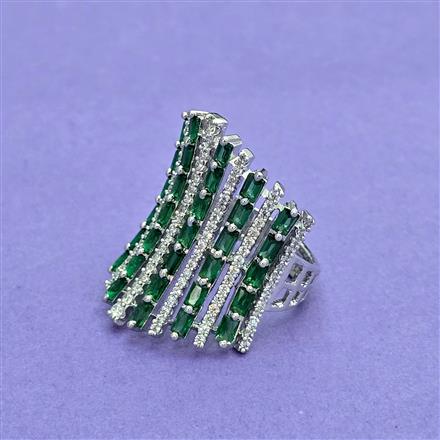 Cz Adjustable Ring With Rhodium Plating