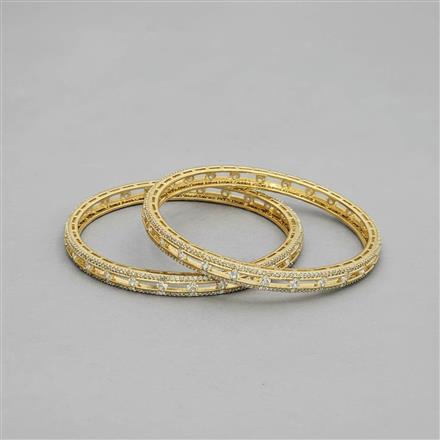Cz Classic Bangles With 2 Tone Plating