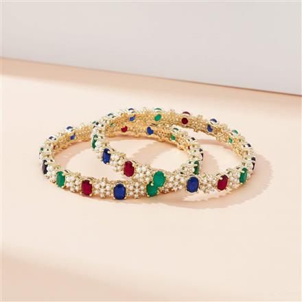 Cz Classic Bangles With Gold Plating