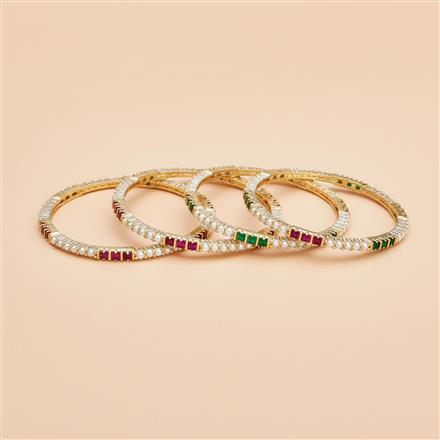 Cz Classic Bangles With Gold Plating