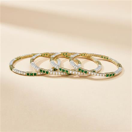 Cz Classic Bangles With Gold Plating