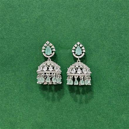 Cz Jhumki With Rhodium Plating