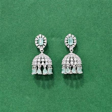 Cz Jhumki With Rhodium Plating