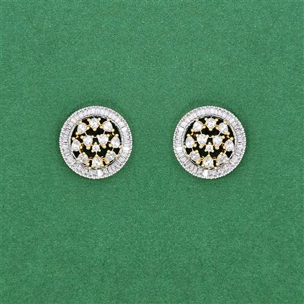 Cz Tops With Carat 2 Tone Rhodium Plating