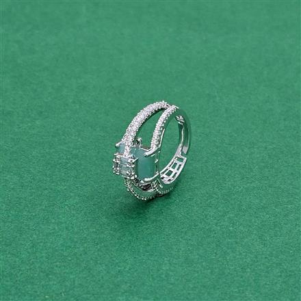 Cz Adjustable Ring With Rhodium Plating