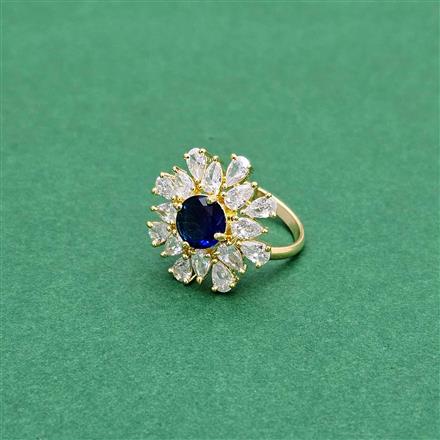 Cz Adjustable Ring With Gold Plating