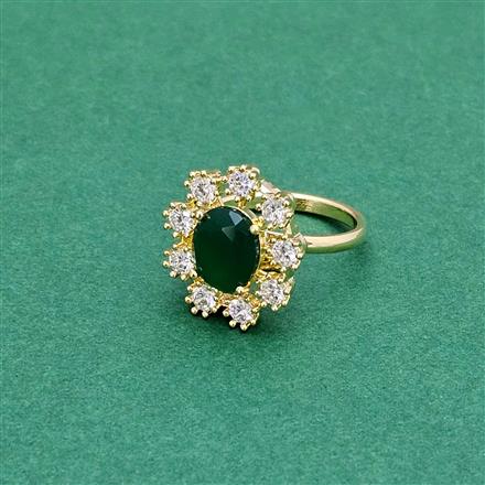 Cz Classic Ring With Gold Plating