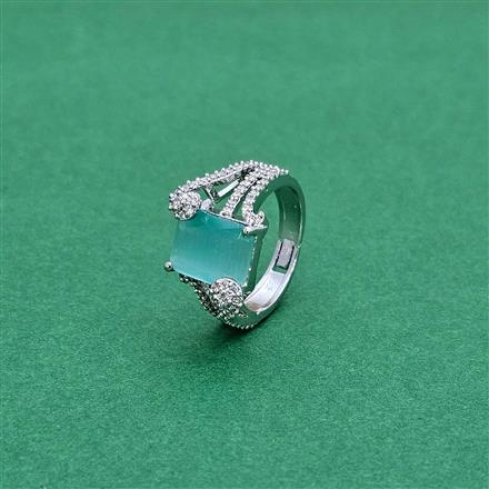 Cz Adjustable Ring With Rhodium Plating