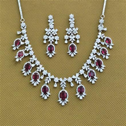 Cubic Zirconia Classic Necklace With Rhodium Plating