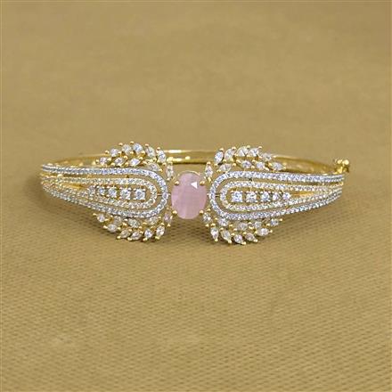 Cubic Zirconia Openable Kada With 2 Tone Plating