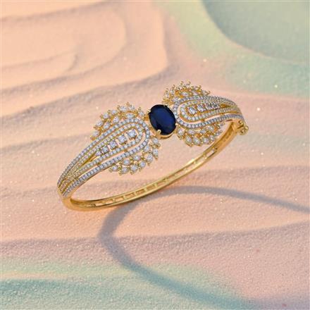 Cubic Zirconia Openable Kada With 2 Tone Plating