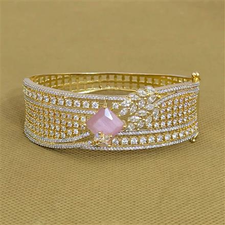 Cubic Zirconia Openable Kada With 2 Tone Plating