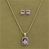 Cubic Zirconia Classic Pendant Set With 2 Tone Plating