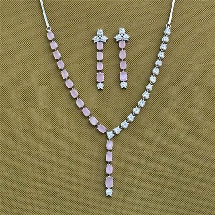 Cubic Zirconia Classic Necklace With Rhodium Plating