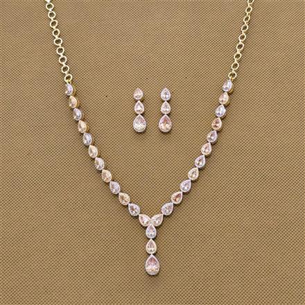 Cubic Zirconia Classic Necklace With 2 Tone Plating