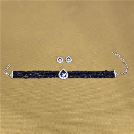 Cubic Zirconia Choker Necklace With Rhodium Plating