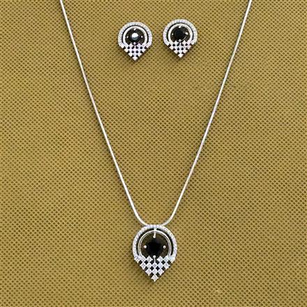 Cubic Zirconia Classic Pendant Set With Rhodium Plating