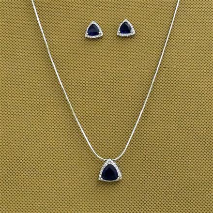Cubic Zirconia Classic Pendant Set With Rhodium Plating