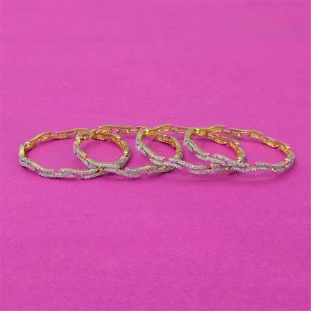 Cubic Zirconia Classic Bangles With 2 Tone Plating