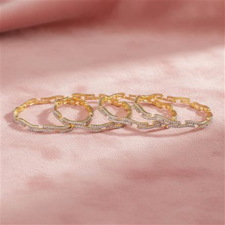 Cubic Zirconia Classic Bangles With 2 Tone Plating
