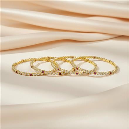 Cz Delicate Bangles With Gold Plating