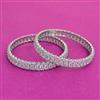 Cubic Zirconia Classic Bangles With Rhodium Plating