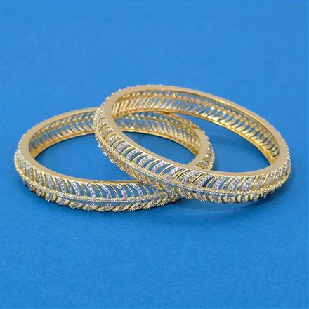 Cz Classic Bangles With 2 Tone Plating