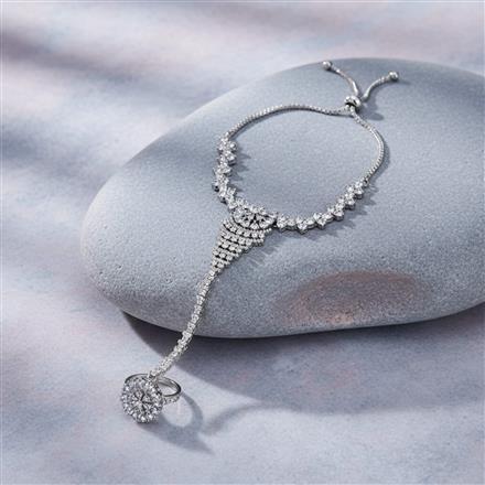 Cz Adjustable Hath Pan With 2 Tone Rhodium Plating