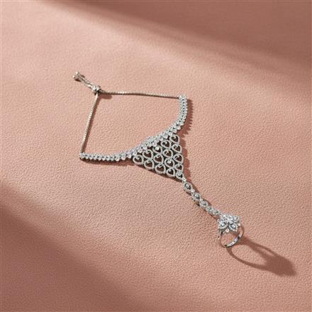 Cz Adjustable Hath Pan With 2 Tone Rhodium Plating