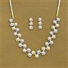 Cz Moti Necklace Set With 2 Tone Plating