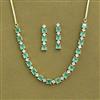 Cz Delicate Necklace Set With Gold Plating