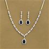Cz Delicate Necklace Set With 2 Tone Plating