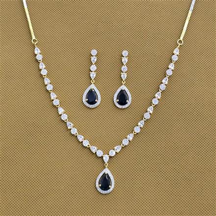 Cz Delicate Necklace Set With 2 Tone Plating