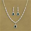 Cz Delicate Necklace Set With 2 Tone Plating