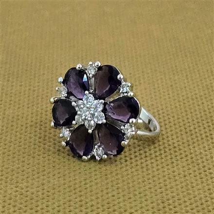 Cz Adjustable Ring With Rhodium Plating