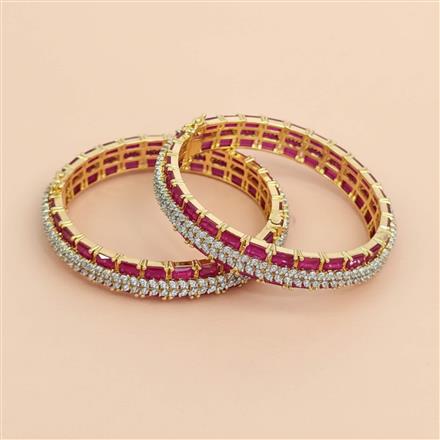 Cubic Zirconia Openable Bangles With 2 Tone Plating