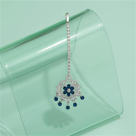Cubic Zirconia Classic Tikka With Rhodium Plating