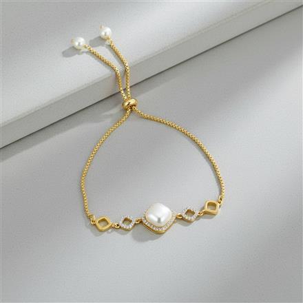 Cubic Zirconia Delicate Bracelet With 2 Tone Rhodium Plating