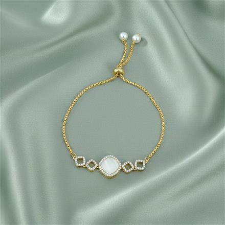 Cubic Zirconia Delicate Bracelet With 2 Tone Rhodium Plating