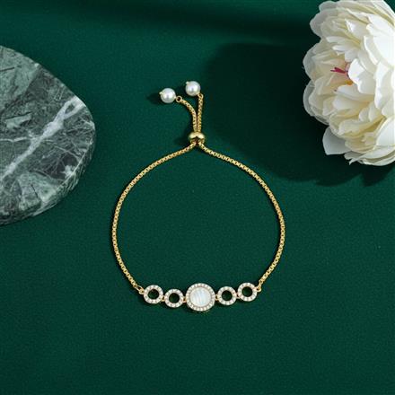 Cubic Zirconia Delicate Bracelet With 2 Tone Rhodium Plating
