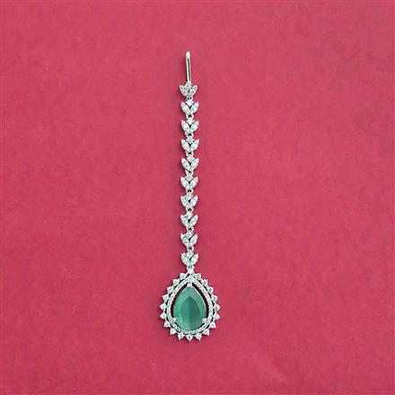 Cubic Zirconia Classic Tikka With Rhodium Plating