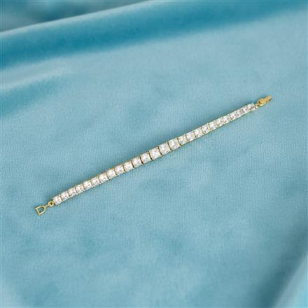 Cubic Zirconia Classic Bracelet With 2 Tone Rhodium Plating